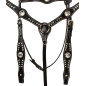 Black Crystal Western Headstall Breast Collar Horse Tack Set