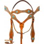 Blingy Blue Crystal Western Bridle Headstall Reins Tack Set