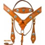 Blue Star Conchos Bridle Breast Collar Western Horse Tack Set