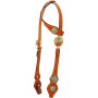 Turquoise Crystal One Eared Headstall Western Horse Tack Set