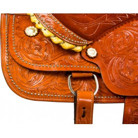 9778 STUDDED ROPING RANCH WORK TRAIL WESTERN HORSE SADDLE TACK 15 16