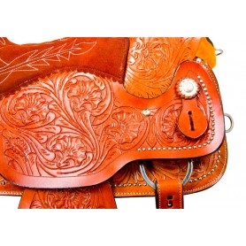 9777 STUDDED A FORK WADE TREE ROPING RANCH WESTERN HORSE SADDLE 15 16