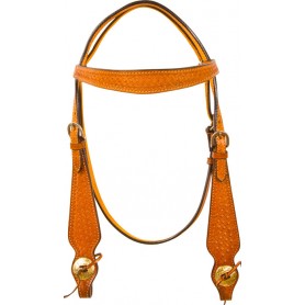 9790 Basket Weave Chestnut Tan Bridle Reins Western Horse Tack Set