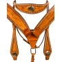 Zebra Leather Studded Breast Collar Bridle Western Horse Tack