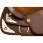 Brown Synthetic Silver Show Horse Saddle Tack Pad 17