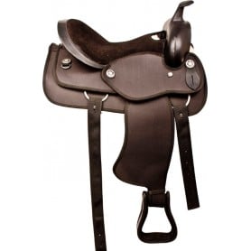 9805 Black Synthetic Western Pleasure Trail Horse Saddle Tack 16 18