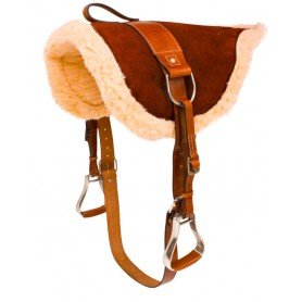 9832 Brown Suede Leather Bareback Saddle Horse Tack Stirrups