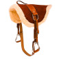Brown Suede Leather Bareback Saddle Horse Tack Stirrups