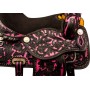 Black Pink Barrel Racing Trail Western Horse Saddle 14