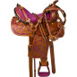Purple Tan Barrel Racer Western Horse Saddle Tack 14