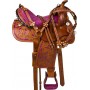 Purple Tan Barrel Racer Western Horse Saddle Tack 14