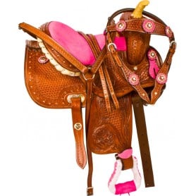 9835 Pink Toddler Girls Youth Kids Pony Trail Saddle Tack 10 12 13