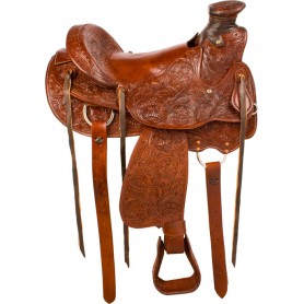 9840 Tooled Wade A Fork Ranch Roping Western Horse Saddle 15 16