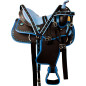 Blue Crystal Synthetic Western Horse Saddle Tack 14 17