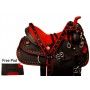 Red Crystal Synthetic Western Horse Saddle Tack 16