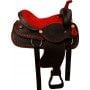 Red Crystal Synthetic Western Horse Saddle Tack 16