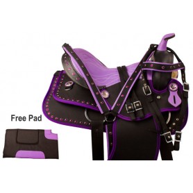 9844 Purple Crystal Lightweight Western Horse Saddle Tack 14 18