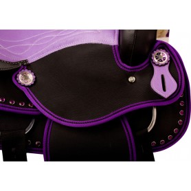 9844 Purple Crystal Lightweight Western Horse Saddle Tack 14 18