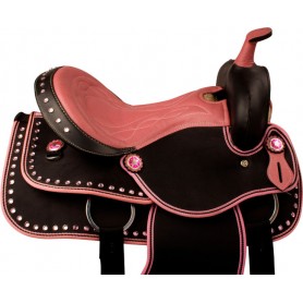 9845 Pink Crystal Cordura Western Trail Horse Saddle Tack 14 16