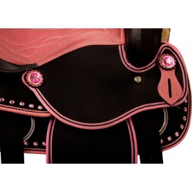 9845 Pink Crystal Cordura Western Trail Horse Saddle Tack 14 16