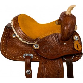 9849 Brown Kids Youth Western Trail Pony Saddle Tack 10 13