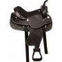 Tooled Black Synthetic Leather Western Horse Saddle Tack 15