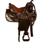 Brown Silver Synthetic Leather Western Show Horse Saddle 15