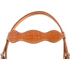 9869 Basket Weave Western Headstall Reins Breast Collar Tack Set