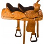 Tan Tandem Double Seat Western Trail Horse Saddle 15 & 10