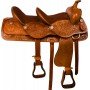 Brown Tandem Double Seat Western Trail Horse Saddle 15 & 10