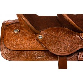 9886 Brown Tandem Double Seat Western Trail Horse Saddle 15 & 10