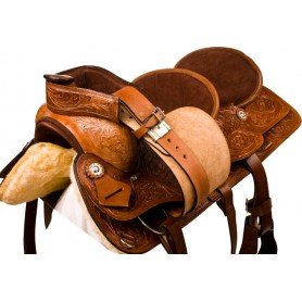 9886 Brown Tandem Double Seat Western Trail Horse Saddle 15 & 10