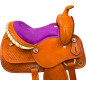 Purple Youth Kids Seat QH Bars Western Horse Saddle Tack 13