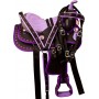 Purple Crystal Youth Kids QH Synthetic Saddle Tack 13