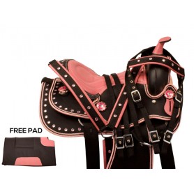 9898 Pink Crystal Girls Youth Synthetic Western Saddle Tack 12 13