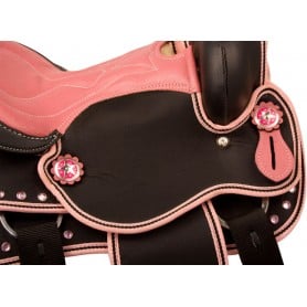9898 Pink Crystal Girls Youth Synthetic Western Saddle Tack 12 13