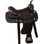 Black Silver Synthetic Western Horse Saddle Tack 18