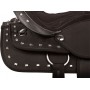 Black Silver Synthetic Western Horse Saddle Tack 18