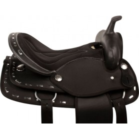 9905 Silver Black Synthetic Western Show Horse Saddle 16 18