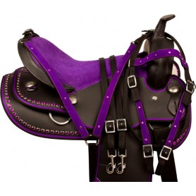 9935 Purple Crystal Dura Leather Western Horse Saddle Tack 12 16