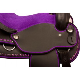 9935 Purple Crystal Dura Leather Western Horse Saddle Tack 12 16