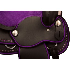 9896P Purple Crystal Dura Leather Western Pony Saddle Tack 12 13