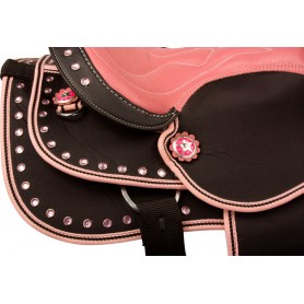 9898P Pink Crystal Youth Synthetic Western Pony Saddle Tack 10 13