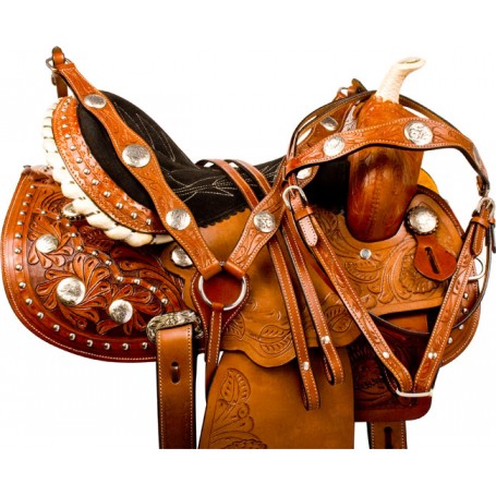 Pro Barrel Racer Western Leather Horse Saddle Tack 15 16