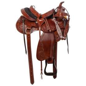 9919 Dark Brown Trail Endurance Western Horse Saddle Tack 15 17