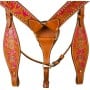 Studded Pink Cowgirl Hand Tooled Western Horse Tack Set