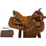 Brown Gold Synthetic Western Horse Saddle Tack 15 16 17