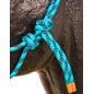 Turquoise Black Bronc Nose Horse Rope Halter With Lead Rope