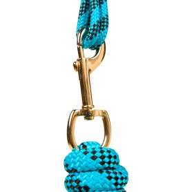 9936 Turquoise Black Bronc Nose Horse Rope Halter With Lead Rope