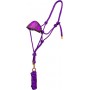 Purple Black Bronc Nose Horse Rope Halter With Lead Rope